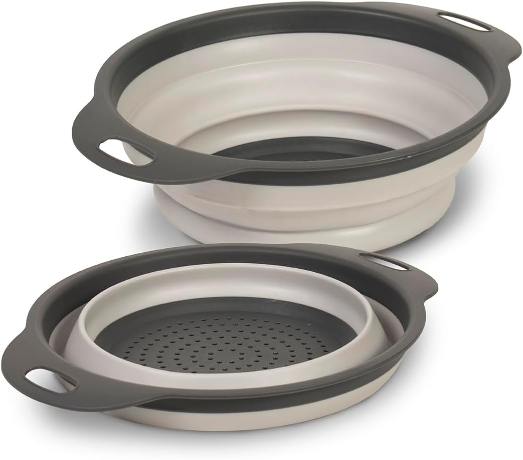 Collapsible Silicone Colander – Large 11.5 Inch Foldable Kitchen Strainer Basket for Fruits, Vegetables, Pasta & More