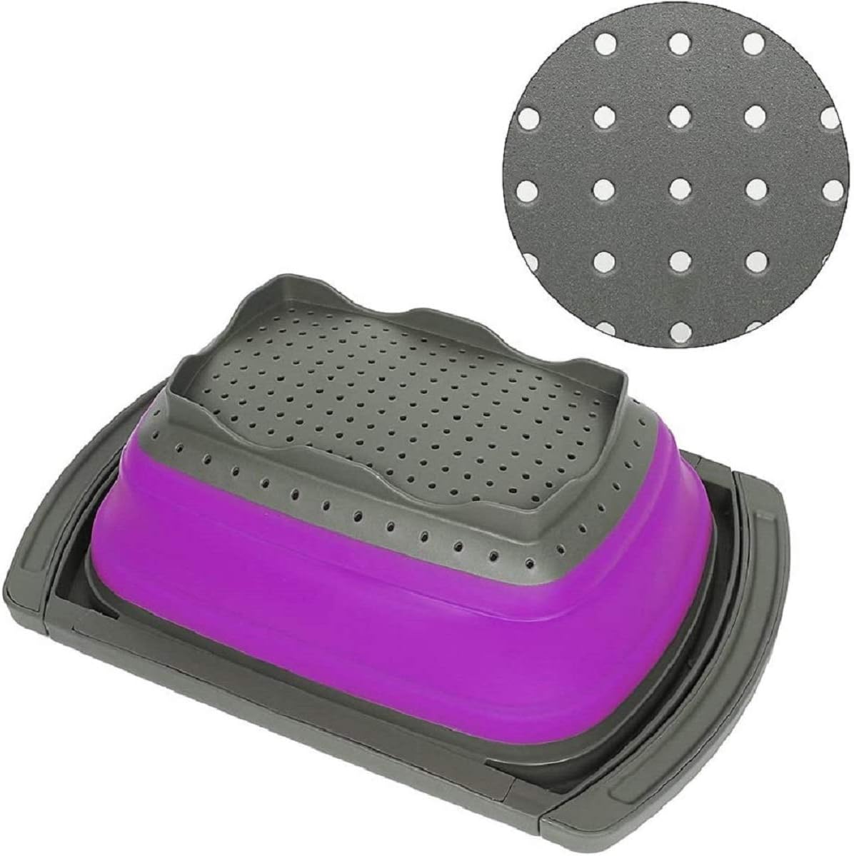 Expandable Collapsible Colander with Handles – Over Sink Strainer Basket for Vegetables, Fruits, Pasta, Rice, Space-Saving Kitchen Tool