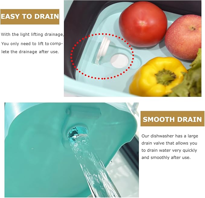 Collapsible Colander Basket – Large Rectangular Over-Sink Strainer with Drain Plug, Foldable Wash Basin for Fruits, Vegetables, Pasta