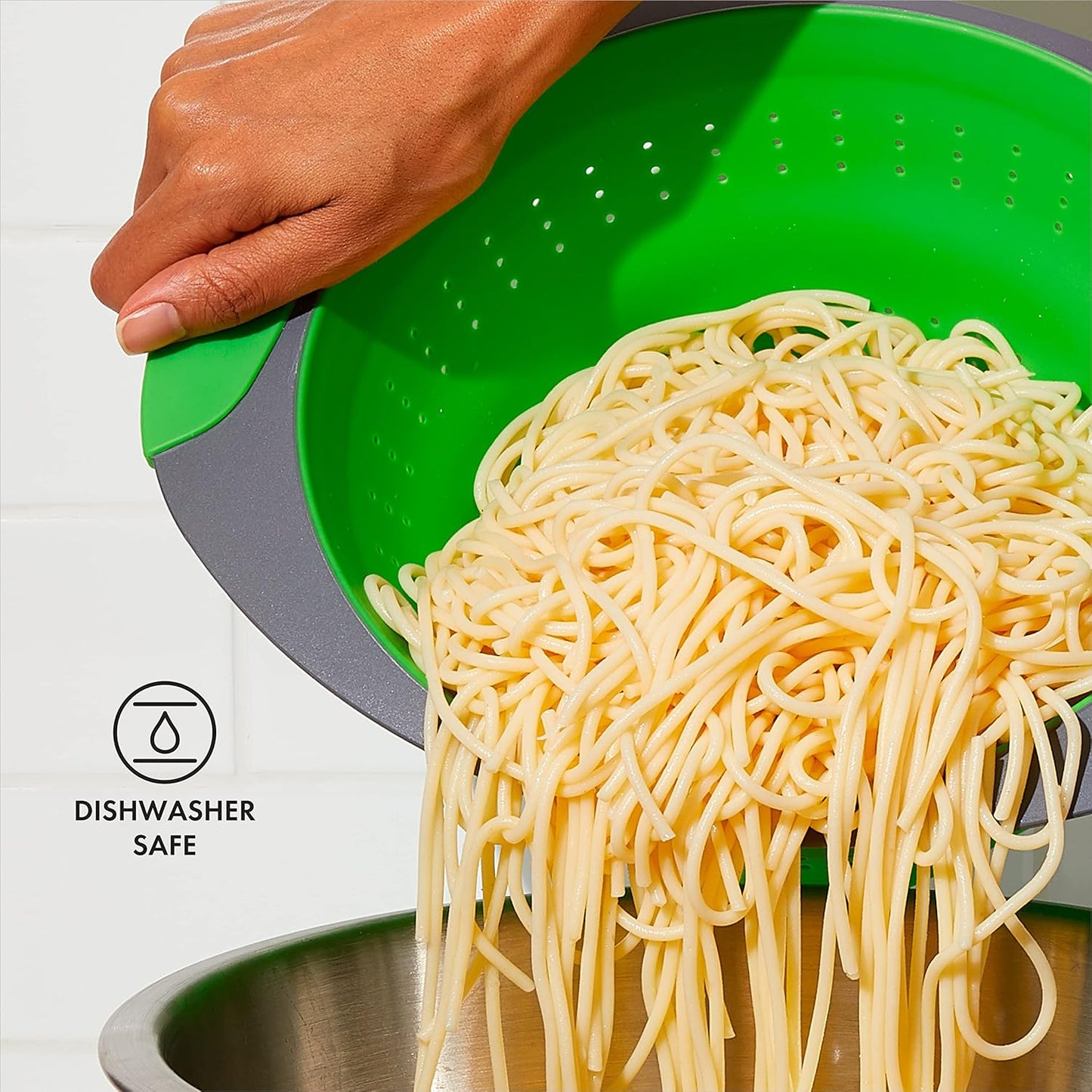 Large Collapsible Silicone Colander ā 12.75 Inch Foldable Kitchen Strainer Basket for Fruits, Vegetables, Pasta & More