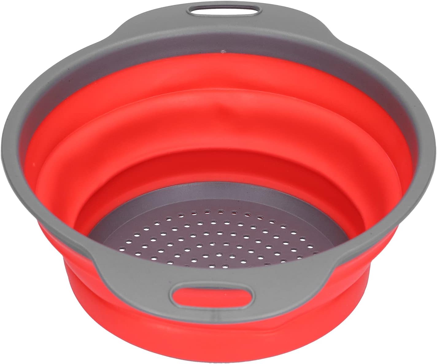 Collapsible Silicone Colander – Foldable Strainer Basket for Kitchen, Fruits, Vegetables & Pasta, Round 9.7 Inch