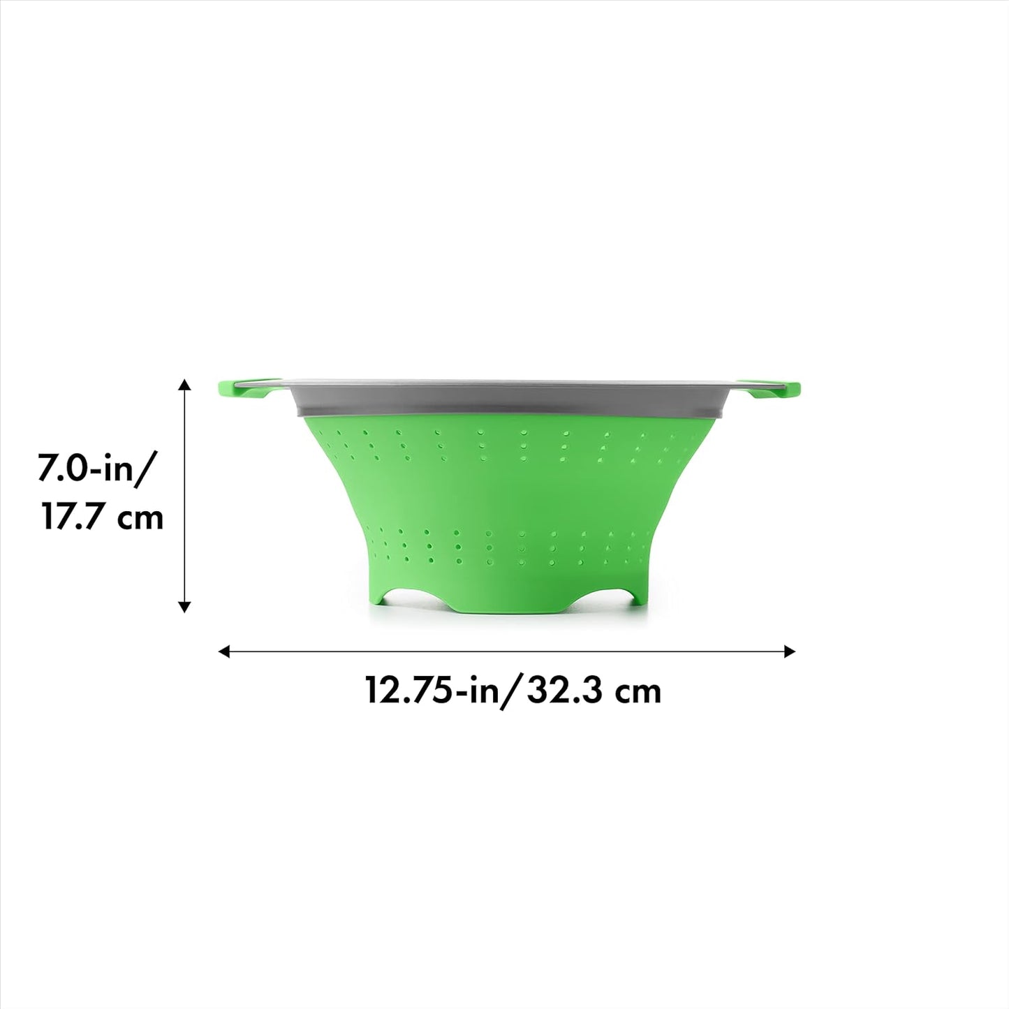 Large Collapsible Silicone Colander – 12.75 Inch Foldable Kitchen Strainer Basket for Fruits, Vegetables, Pasta & More