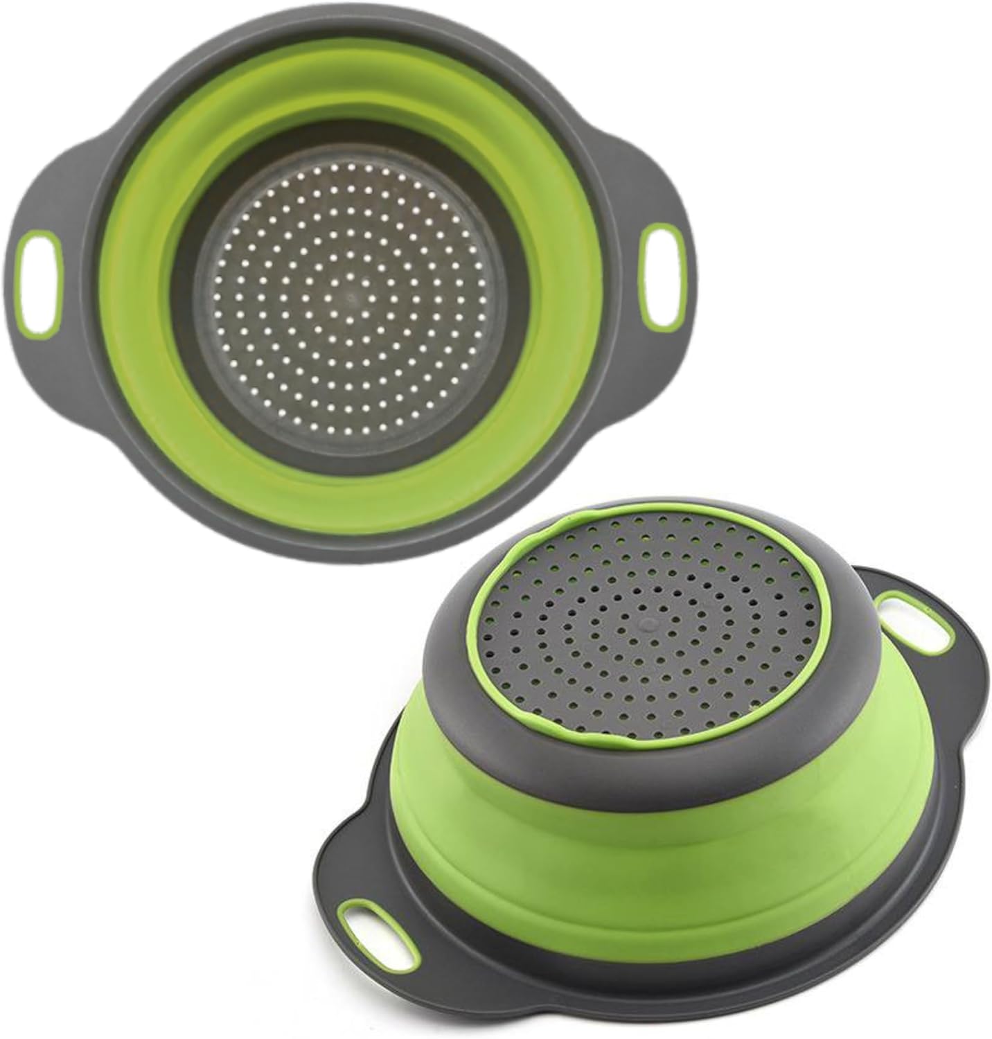Collapsible Silicone Colander – 9.7 Inch Foldable Kitchen Strainer Basket for Fruits, Vegetables, Pasta & More