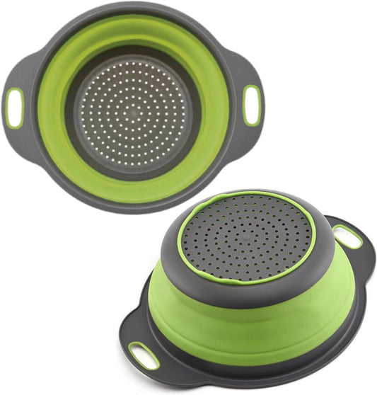 Collapsible Silicone Colander – 9.7 Inch Foldable Kitchen Strainer Basket for Fruits, Vegetables, Pasta & More