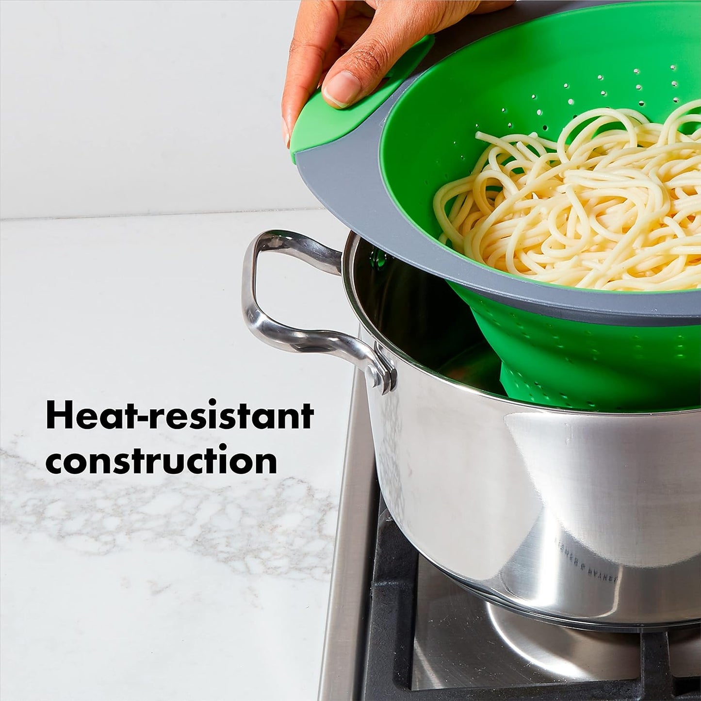 Large Collapsible Silicone Colander – 12.75 Inch Foldable Kitchen Strainer Basket for Fruits, Vegetables, Pasta & More