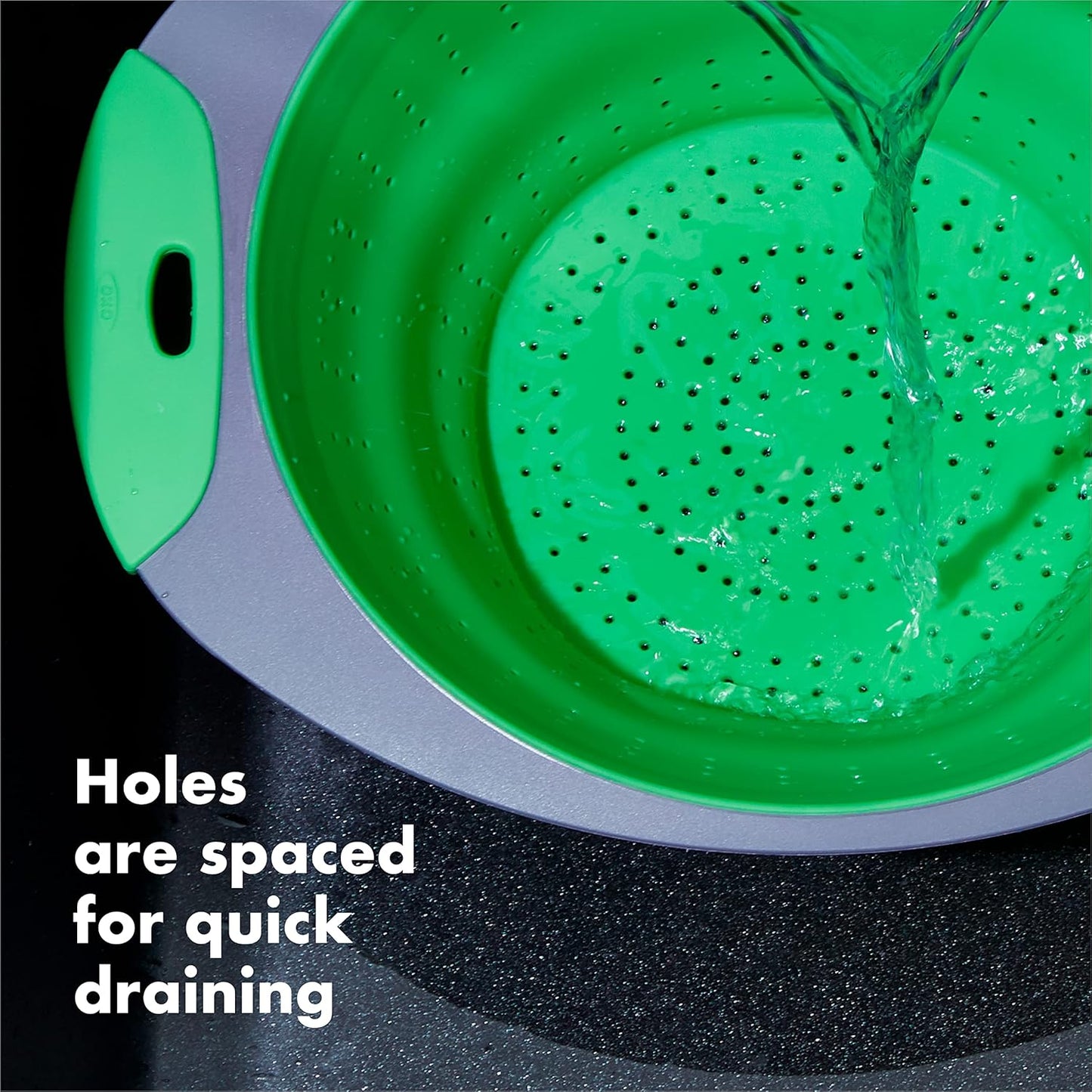 Large Collapsible Silicone Colander – 12.75 Inch Foldable Kitchen Strainer Basket for Fruits, Vegetables, Pasta & More